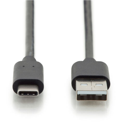DIGITUS USB 2.0 Anschlusskabel Typ C -A St/St 3.0m, sw (AK-300148-030-S)