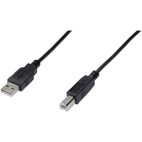 Digitus USB-Kabel  USB 2.0 USB-A Stecker, USB-B Stecker 1.00 m Schwarz  AK-300102-010-S