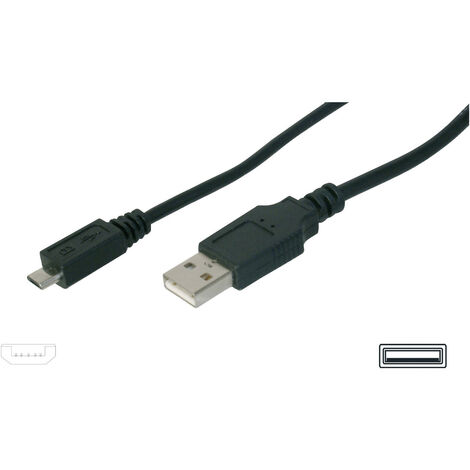 Digitus USB-Kabel  USB 2.0 USB-A Stecker, USB-Micro-B Stecker 1.00 m Schwarz  AK-300110-010-S