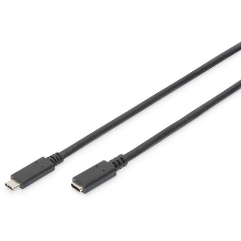 Digitus USB-Kabel  USB 2.0 USB-C® Buchse, USB-C® Stecker 1.50 m Schwarz Flexibel, Folienschirm, Gefl