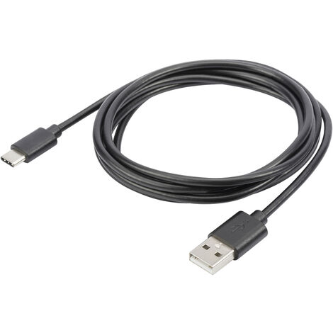 Digitus USB-Kabel USB 2.0 USB-C® Stecker, USB-A Stecker 1.80 m Schwarz Geschirmt, doppelt geschirmt