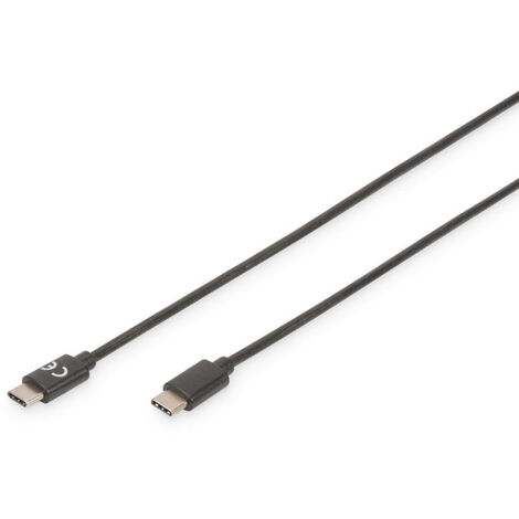 Digitus USB-Kabel  USB 2.0 USB-C® Stecker, USB-C® Stecker 3.00 m Schwarz Flexibel, Folienschirm, Gef