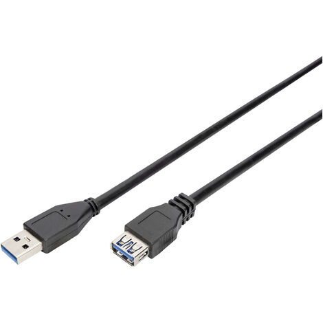 Digitus USB-Kabel  USB 3.2 Gen1 USB-A Stecker, USB-A Buchse 3.00 m Schwarz  AK-300203-030-S