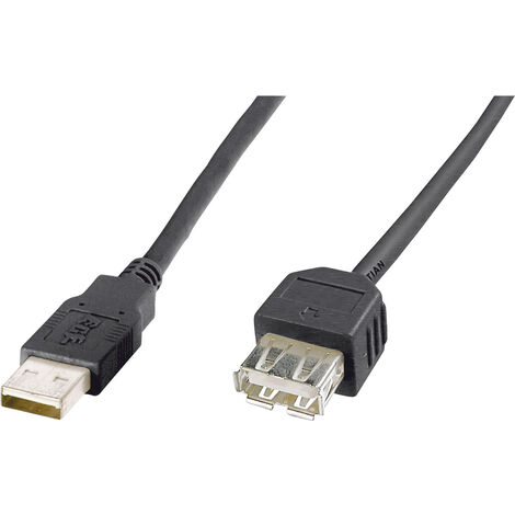 Digitus USB-Kabel   USB-A Stecker, USB-A Buchse 1.80 m Schwarz  AK-300200-018-S