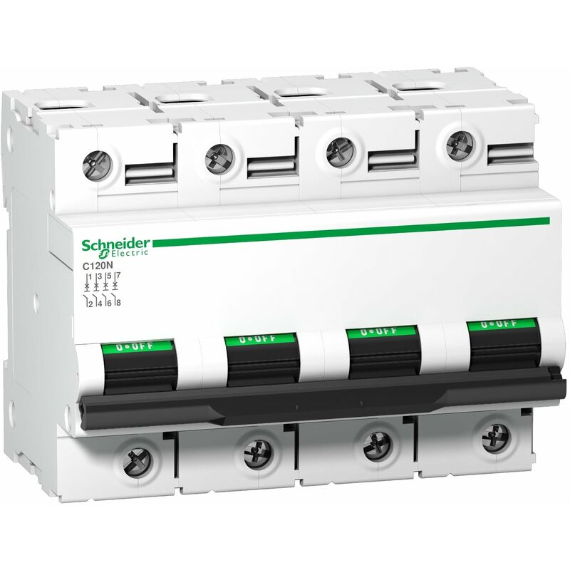 SCHNEIDER ELECTRIC Disjoncteur C120N 4P 80 A, courbe C, 10 kA - A9N18373