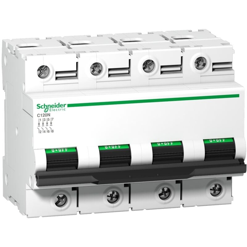 Schneider Electric - Disjoncteur C120N 4P 100 a, courbe c, 10 kA - A9N18375