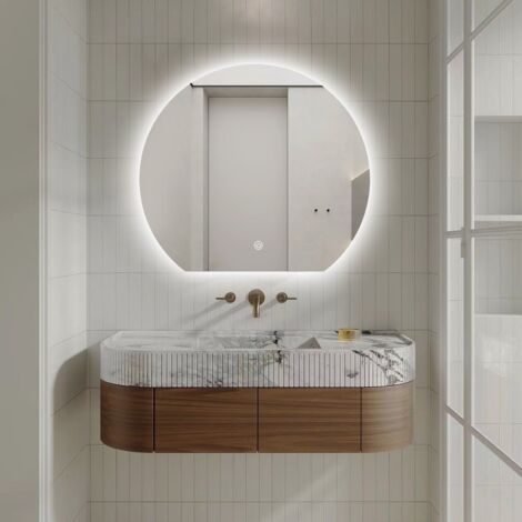 DILECI - Miroir LED Design coupé 63x70 cm