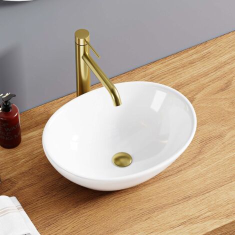 DILECI - Vasque intemporelle ovale blanche (41,5 × 33,5 cm)