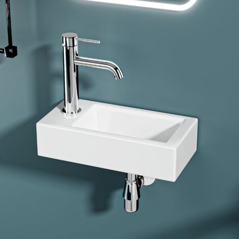 DILECI - Vasque lave-mains sortie gauche (36,5x18x9cm)