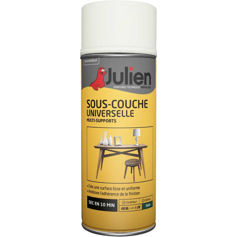 Julien - Sous-couche universelle aérosol - Mat Blanc - 400 ml Blanc