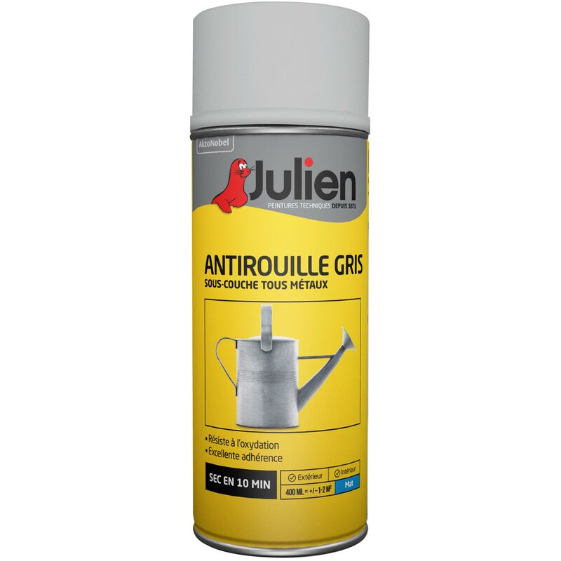 Julien - Sous-couche aérosol Antirouille Gris - 400 ml