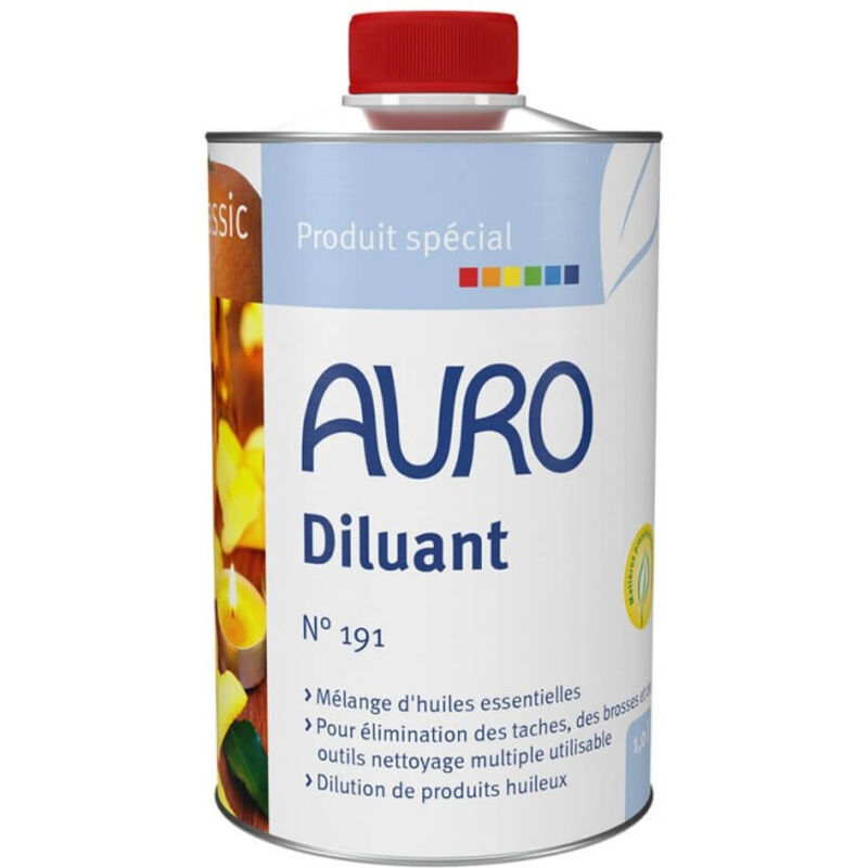 Diluant végétal Auro n°191 1L à base d'huile essentielles d'orange prêt à l'emploi