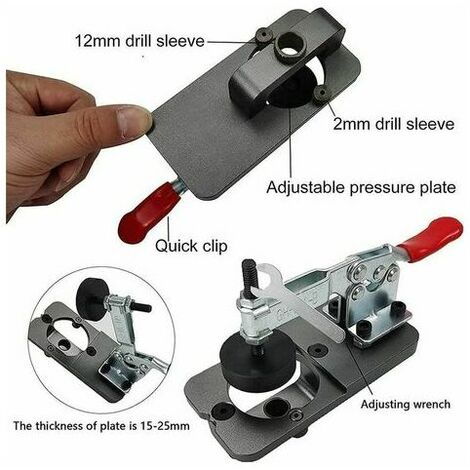 Dima di foratura per cerniera invisibile da 35 mm, guida di foratura per fori di alesatura per cerniere a tazza in acciaio inossidabile