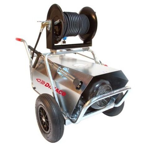 DIMACO - Nettoyeur HP DIMACO électrique 1560 l/h 150 b 12 CV Brouette Galva avec  ENROULEUR ACIER  + 20 M FLEXIBLE
