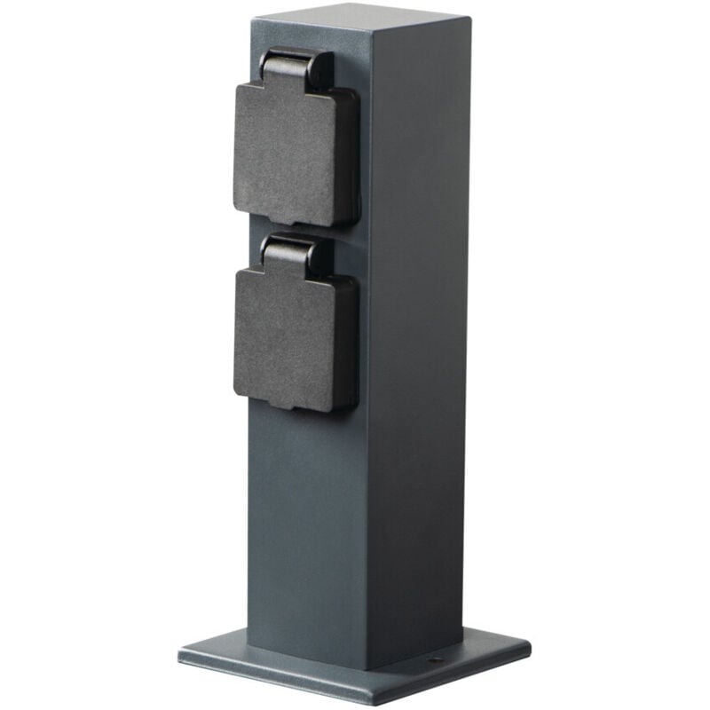 Poteau de Jardin avec Prise 16A Étanche IP44 Anthracite 250mm