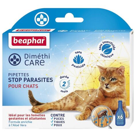 Dimethicare, pipettes stop parasites pour chats - 6 x 1 ml