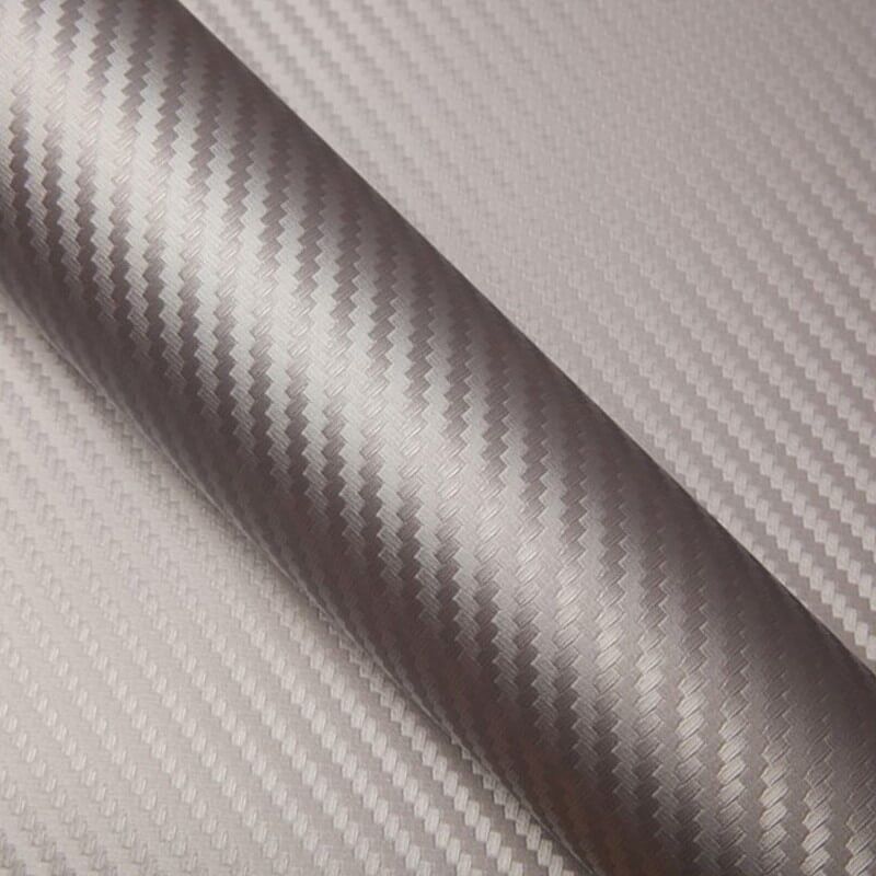 Dimexact - Covering carbone argent pour surface plane - 152 cm x 2.5 m - En Rouleau