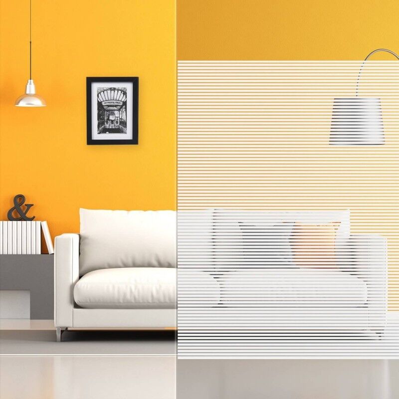 Dimexact - Film decoratif fenetre à bandes blanches 10-4mm - 152 cm x 1 m - En Rouleau