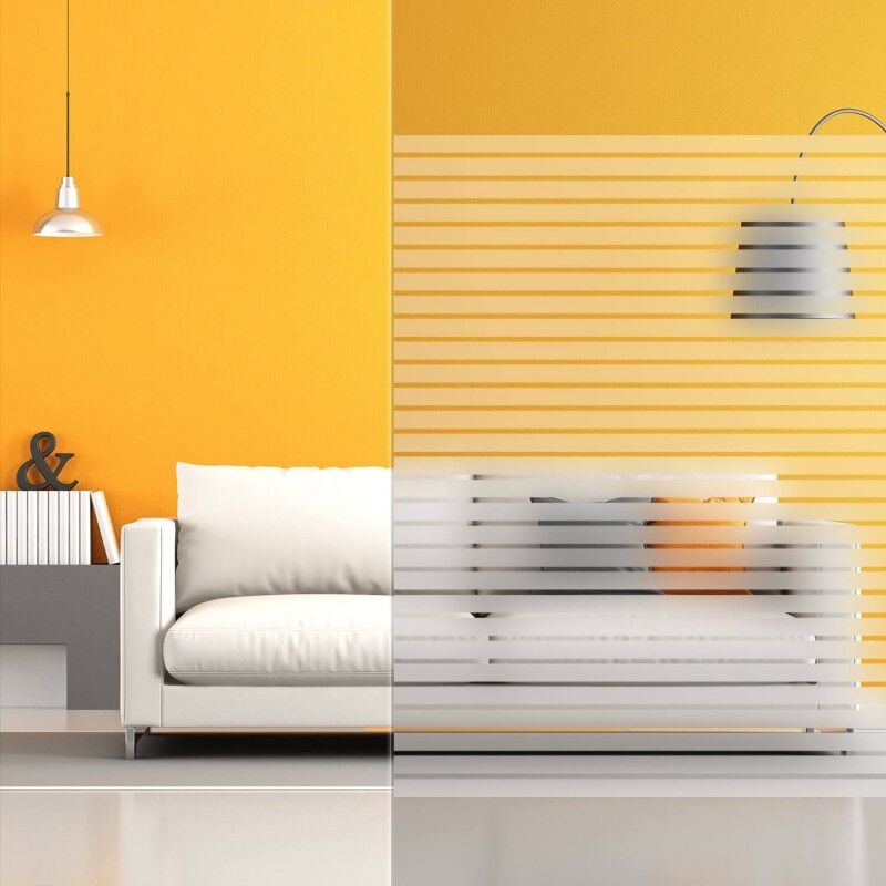 DIMEXACT - Film decoratif fenetre à bandes dépolies 35-10mm - 152 cm x 0.5 m - En Rouleau