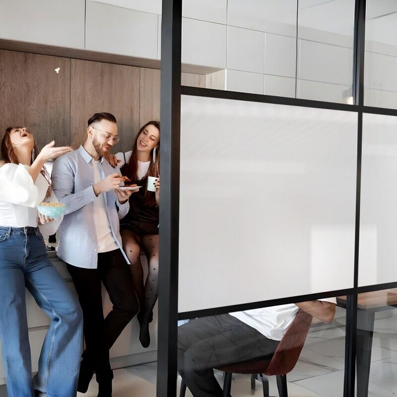 Dimexact - Film occultant blanc brillant pour fenêtre - 123 cm x 1.5 m - En Rouleau