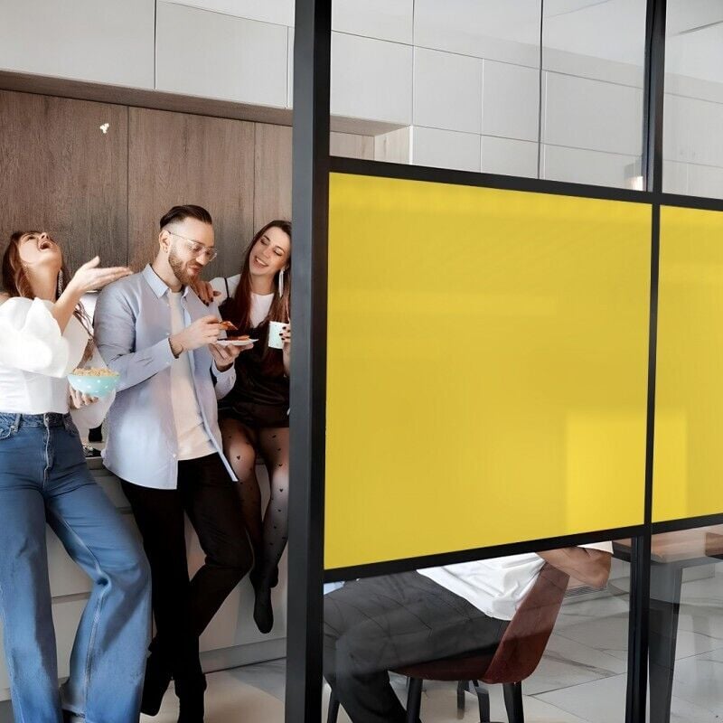 Dimexact - Film occultant jaune foncé brillant pour fenêtre - 122 cm x 2.5 m - En Rouleau