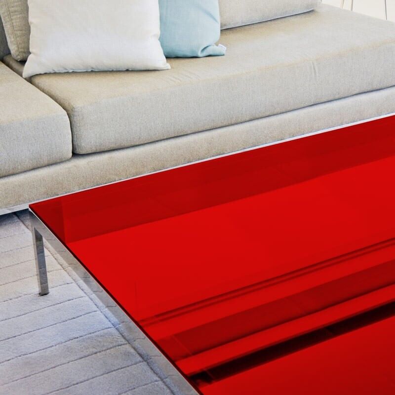 Film de protection pour table en verre rouge transparent - 152 cm x 0.5 m - En Rouleau - Dimexact