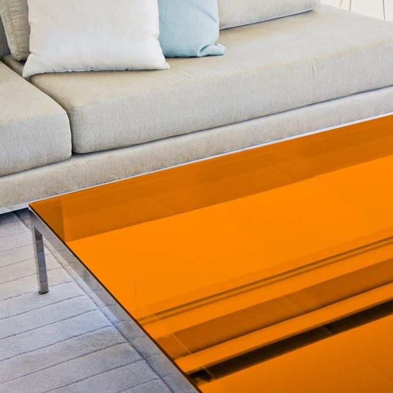 Film de protection pour table en verre orange transparent - 152 cm x 0.5 m - En Rouleau - Dimexact
