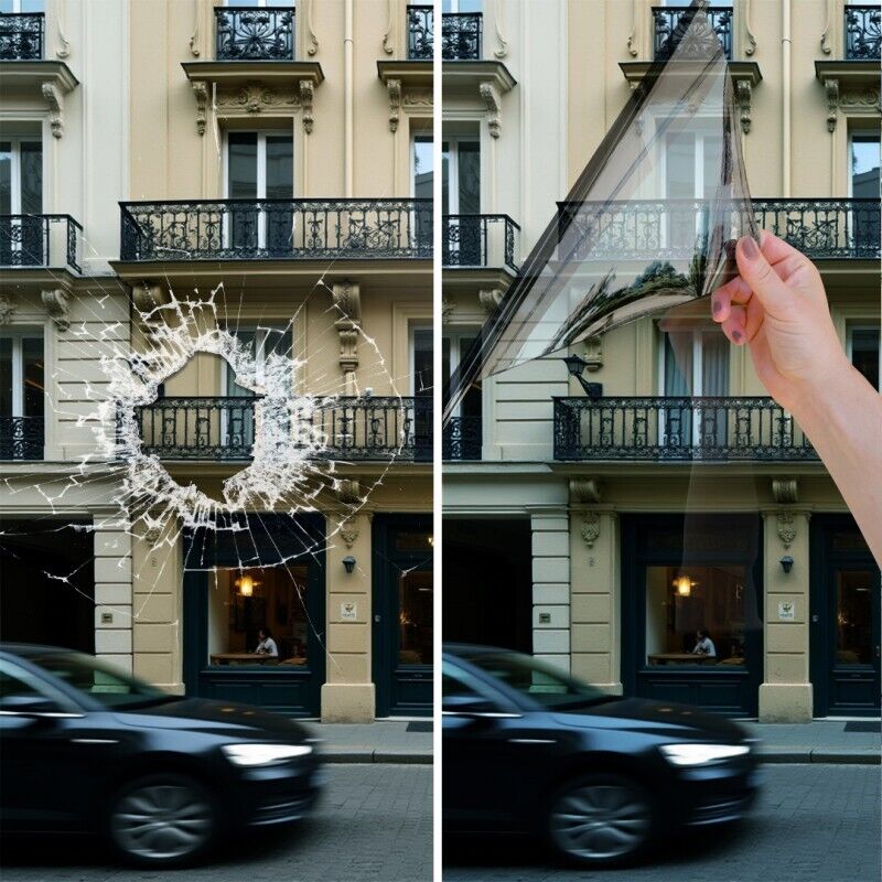 Dimexact - Film anti effraction et anti chaleur pour choc depuis l'extérieur alu foncé - 240 microns - 152 cm x 1 m - En Rouleau