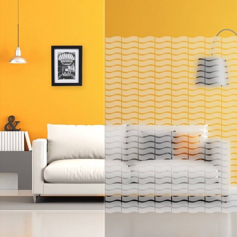 Film decoratif fenetre à bandes ondulées dépolies 45mm - 152 cm x 1 m - En Rouleau - Dimexact