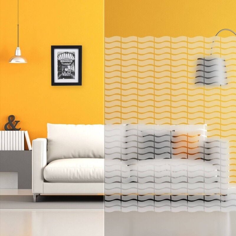 Film decoratif fenetre à bandes ondulées dépolies 45mm - 152 cm x 2 m - En Rouleau - Dimexact