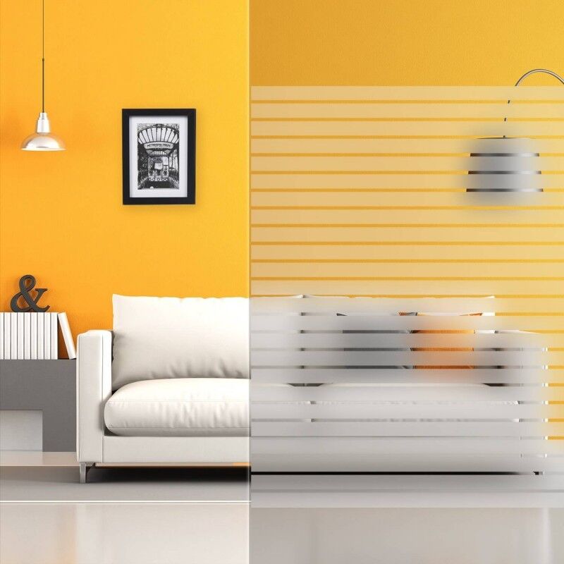 Dimexact - Film decoratif fenetre à bandes depolies 44-10 mm - 152 cm x 0.5 m - En Rouleau