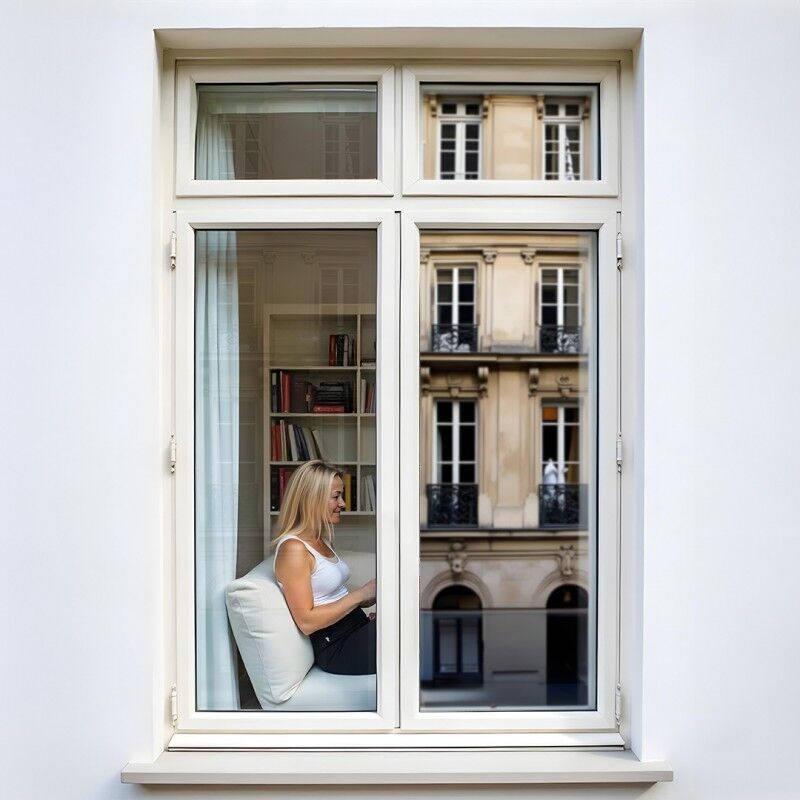 Film miroir sans tain repositionnable pour grand vitrage - alu foncé - 60 cm x 5 m - En Rouleau - Dimexact