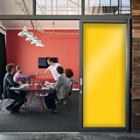 DIMEXACT - Film occultant jaune clair brillant pour fenêtre - 122 cm x 2 m - En Rouleau
