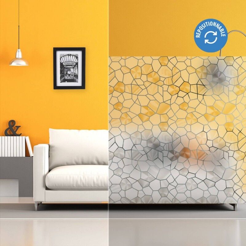 Dimexact - Film repositionnable à motif géométrique dépoli - 120 cm x 0.5 m - En Rouleau