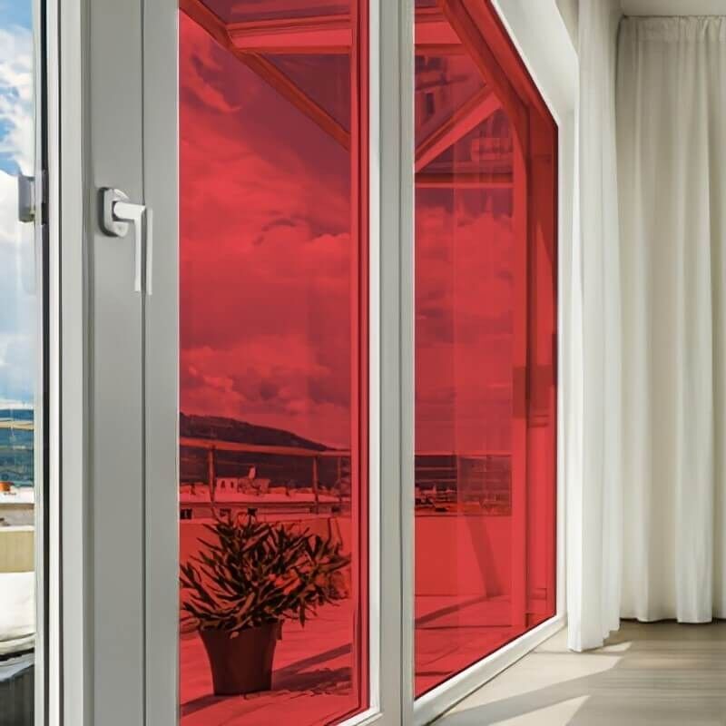 DIMEXACT - Film couleur rouge transparent - 152 cm x 0.5 m - En Rouleau
