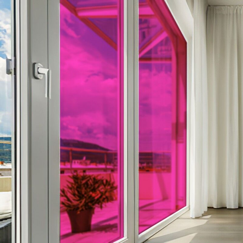 Dimexact - Film couleur rose framboise transparent - 123 cm x 0.5 m - En Rouleau