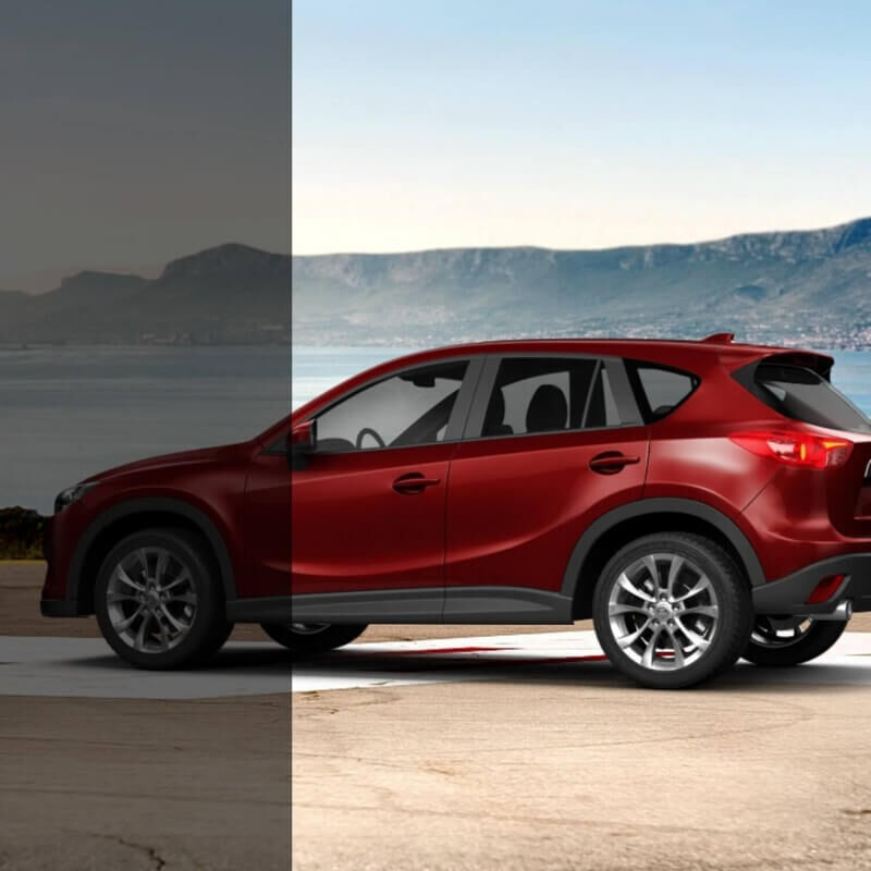 Film solaire voiture thermoformable noir clair 35% - Pro - 75 cm x 1 m - En Rouleau - Dimexact