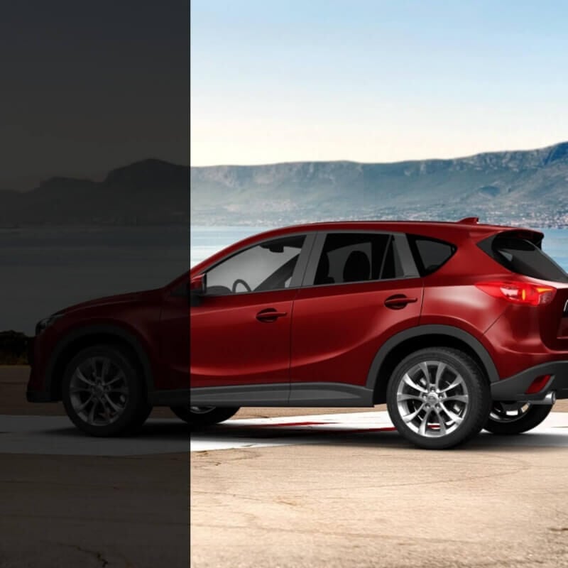 Film solaire voiture thermoformable noir foncé 15% - Pro - 152 cm x 0.5 m - En Rouleau - Dimexact