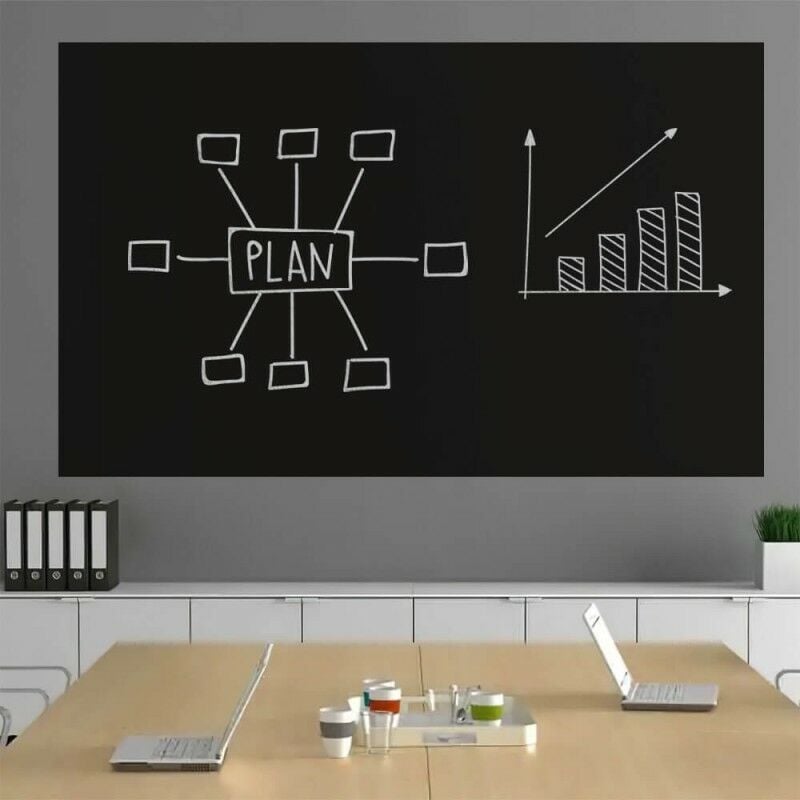 DIMEXACT - Tableau ardoise pour murs et meubles adhésif - Tableau noir à craie et feutre craie - 40 cm x 0.5 m - En Rouleau