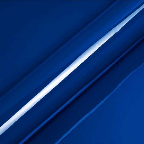 DIMEXACT - Vinyle covering bleu outremer brillant pour surface plane avec colle airflow - 122 cm x 0.5 m - En Rouleau