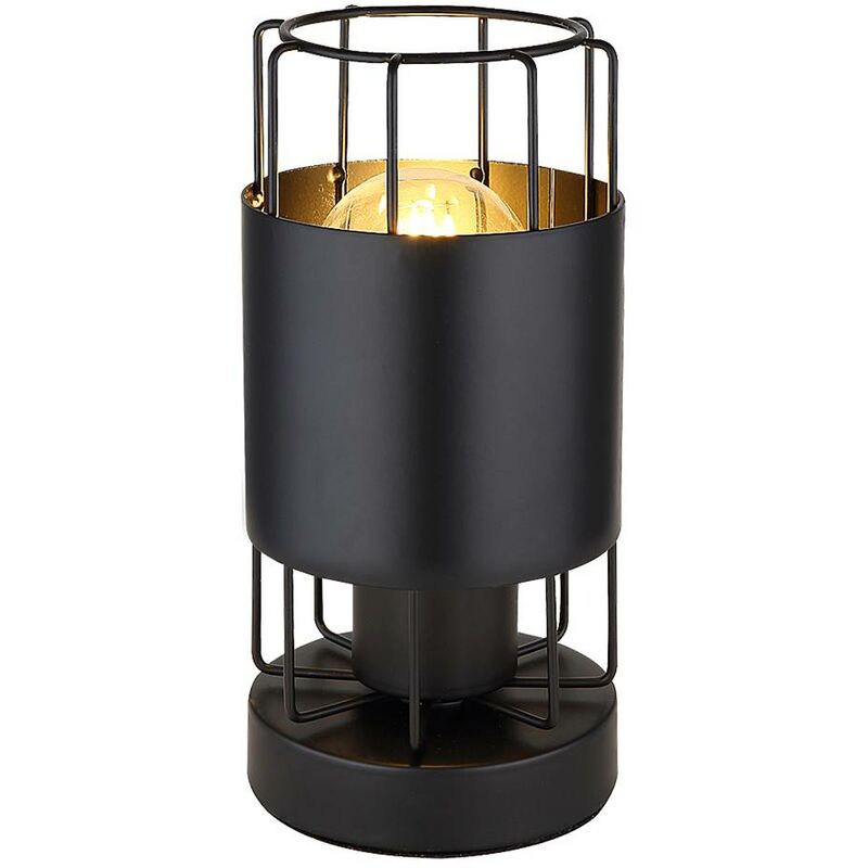 Image of Lampada da tavolo Dimitri Metal Black E27 1x Max 40W h: 21 cm l: 11 cm Ø11 cm