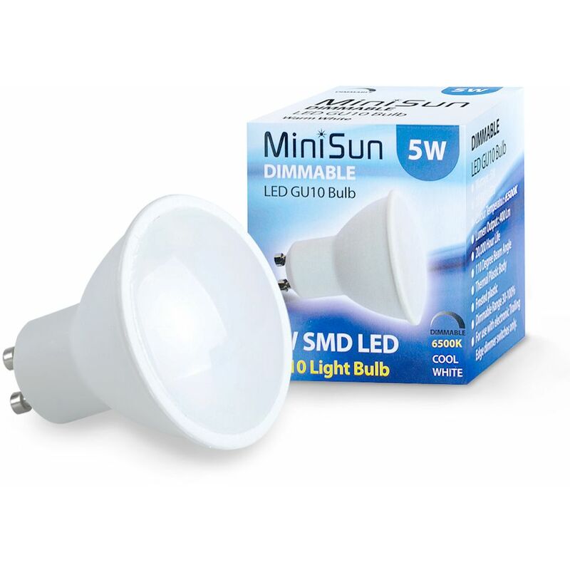 GU10 LED Light Bulbs Dimmable A+ Bulbs Cool White - Pack of 6