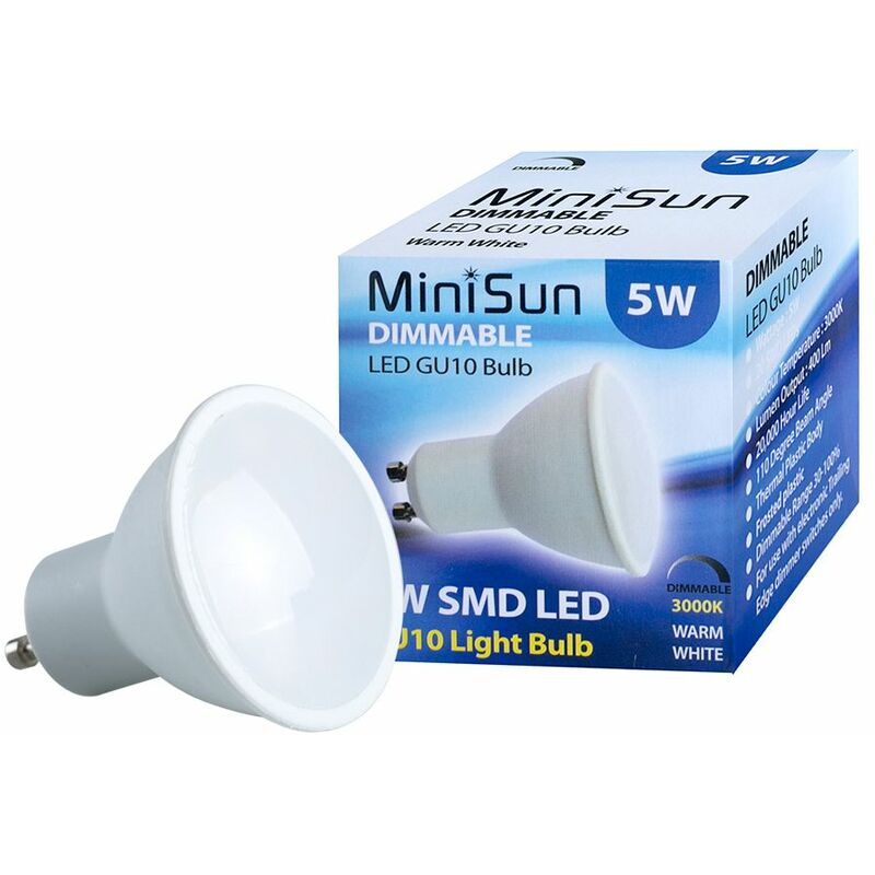GU10 LED Light Bulbs Dimmable A+ Bulbs Warm White - Pack of 10