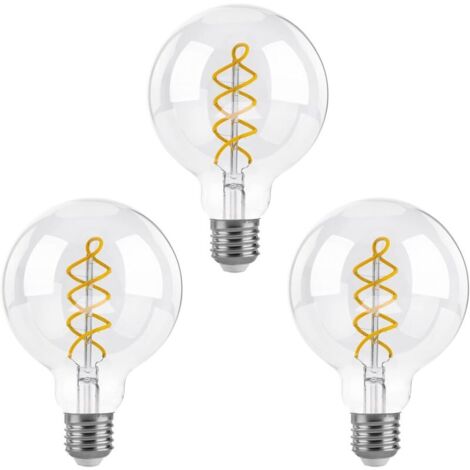 Dimmable Ampoules LED E27, G80 Vintage LED à Filament Spirale Ampoule Décorative, 6W(équivalent 40W), Blanc Chaud 2700K, 5