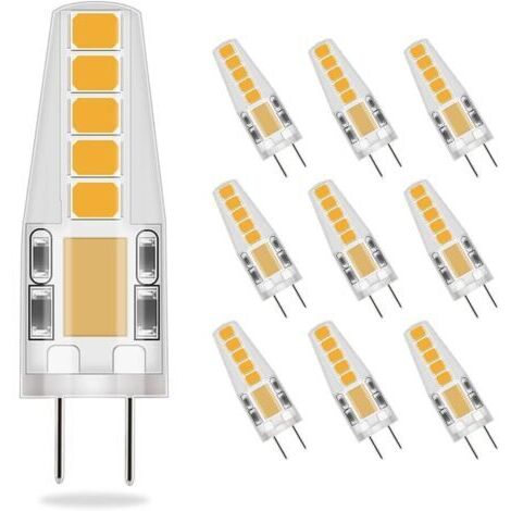 Dimmable G4 LED Ampoules,3W Équivalent à 30W Lampe Halogène,300LM Blanc Chaud 3000K Ampoule à économie d'énergie,Sans Scintillement,AC/DC12-24V,Angle De Faisceau 360°,G4 Bi-pin,Lot de 10dengyank