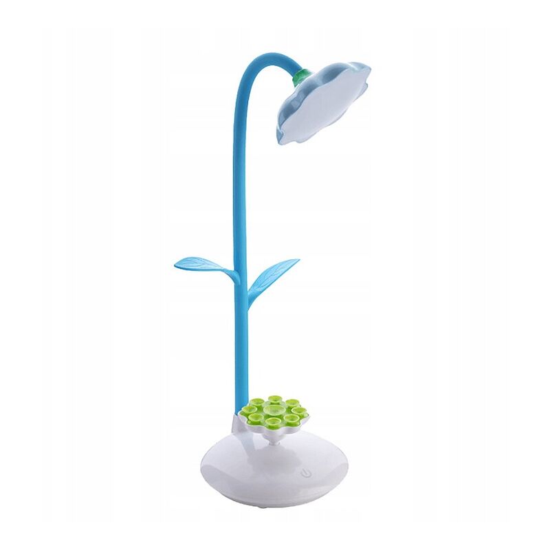 Dimmable green led table lamp, bedside lamp with touch sensor, flexible play lamp that can be charged via USB and 360-degree rotary cellphone (blue)