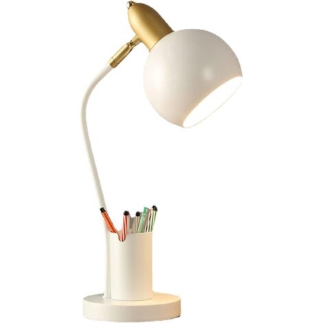 Dimmable LED Desk Lamp Metal Living Room Bedroom Home Decor Macaron Lighting Study Dorm Bedside Lamp White