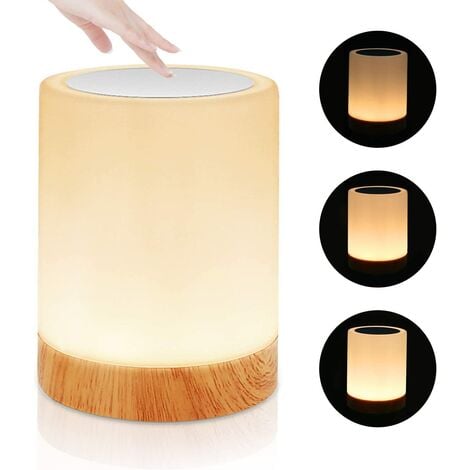main image of "Dimmable Touch LED Bedside Lamp, LED Night Light, Mood Light, Dimmable Colour Changing Table Lamp with 7 RGB Colours, USB Rechargeable Portable Smart Lighting for Bedrooms, White"
