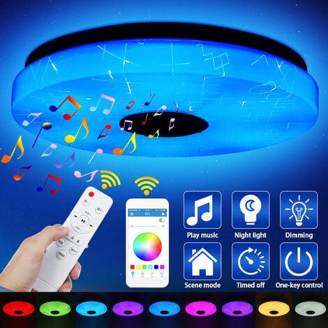 AUGIENB DIMMBAR RGB LED Deckenleuchte Lampe bluetooth Lautsprecher APP Steuerung