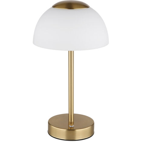 Dimmbare Akku Tischleuchte SARIMA per USB aufladbar, Messing, Höhe 31cm
